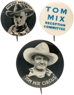 SOURCES REVEALED FOR TOM MIX SCARCE 1924-1925 BUTTONS BOTH RELATED TO PRESIDENT COOLIDGE.