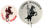 LONE RANGER PAIR OF RARE 1940s PERSONAL APPEARANCE RODEO VENDOR BUTTONS.