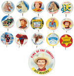 ROY ROGERS RARE FULL SET OF CANADIAN ISSUED 1953 GRAPE-NUTS FLAKES BUTTONS.