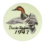 "DUCKS UNLIMITED 1947" MEMBER'S BUTTON.