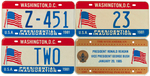 REAGAN 1980 INAUGURAL LICENSE PLATE LOT INCLUDING "TWO" AND "23" PLATES.