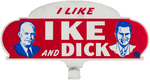 PAIR OF "I LIKE IKE AND DICK" CAMPAIGN LICENSE PLATE ATTACHMENTS.