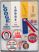 COLLECTION OF LODGE EARLY CAREER, VICE PRESIDENTIAL AND HOPEFUL ITEMS.