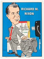 RARE AUTO INITIAL CO. 1968 CARTOON "RICHARD M. NIXON" POSTER.