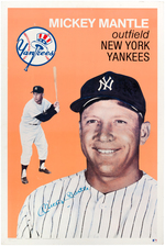 MICKEY MANTLE SIGNED LIMITED EDITION BASEBALL CARD POSTER.