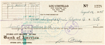 LOU COSTELLO SIGNED CHECK.