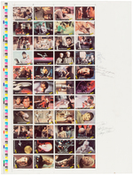 "STAR TREK" CAST-SIGNED TOPPS GUM CARD UNCUT SHEET.