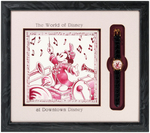 "THE WORLD OF DISNEY AT DOWNTOWN DISNEY" MICKEY MOUSE - THE BAND CONCERT WATCH FRAMED DISPLAY.