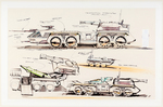 GI JOE VEHICLE CONCEPT PRESENTATION ART FOR "ROLLING THUNDER" BY GUY CASSADAY.