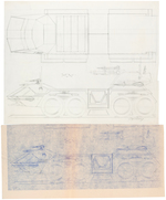 GI JOE VEHICLE CONCEPT DESIGN ART AND COPIES FOR "ROLLING THUNDER" BY GUY CASSADAY.