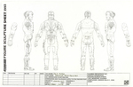 G.I. JOE ORIGINAL ART 1992 FIGURE SCULPTURE SHEET FOR "GRISTLE" FIGURE.