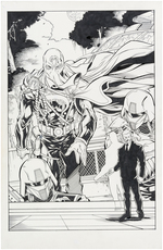 GI JOE DUKE AND COBRA COMMANDER COMIC ORIGINAL ART SPLASH PAGE.