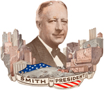 TERRIFIC "SMITH FOR PRESIDENT" DIE-CUT TWO SIDED WINDOW OR CAR WINDSHIELD SIGN.