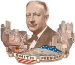 TERRIFIC "SMITH FOR PRESIDENT" DIE-CUT TWO SIDED WINDOW OR CAR WINDSHIELD SIGN.