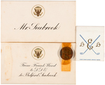 DWIGHT D. EISENHOWER SIGNED INVITATION LETTER TO 1955 WHITE HOUSE STAG PARTY.