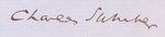 CHARLES SUMNER SIGNED NOTE WITH ANTI-SLAVERY CONTENT.