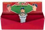 "ALL STAR WRISTWATCH" WITH MICKEY MANTLE, ROGER MARIS & WILLIE MAYS BOXED COMPLETE.