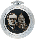 RARE "THE NEW DEAL INGERSOLL" FRANKLIN D. ROOSEVELT PORTRAIT POCKET WATCH.