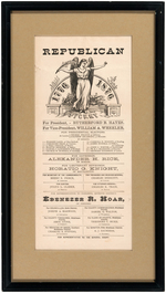 GRAPHIC HAYES/WHEELER MASSACHUSETTS "1776-1876" CENTENNIAL ELECTION BALLOT.