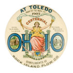 "OHIO CENTENNIAL" WITH "ROCK ISLAND PLOW" TEXT FROM HAKE COLLECTION & CPB.