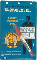 "THE MAN FROM U.N.C.L.E. SECRET MESSAGE PEN & U.N.C.L.E. VAPER PAPER" CARDED SET.