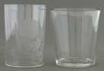 JAMES GARFIELD AND GROVER CLEVELAND GLASS TUMBLERS.