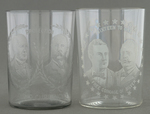 PAIR OF McKINLEY/HOBART AND BRYAN/SEWALL JUGATE GLASS TUMBLERS.