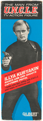 "THE MAN FROM U.N.C.L.E. - ILLYA KURYAKIN" BOXED GILBERT ACTION FIGURE.