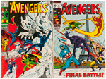 THE AVENGERS #60 TO #78 LOT OF TEN VARIOUS ISSUES.