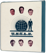 MAN FROM U.N.C.L.E. VINYL 3-RING BINDER AND TWO PACKS OF BOOK COVERS.