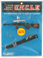 "THE MAN FROM U.N.C.L.E. TV ACTION FIGURE ACCESSORIES" BOXED/CARDED GILBERT SET PAIR.