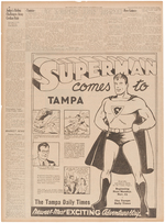 SUPERMAN "THE TAMPA DAILY TIMES" STRIP DEBUT ANNOUNCEMENT.