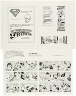 "THE WORLD'S GREATEST SUPERHEROES" SUPERMAN DAILY STRIP ORIGINAL ART & PROMOTIONAL KIT.