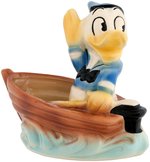 DONALD DUCK IN BOAT RARE MCP CERAMIC PLANTER.