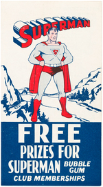 "SUPERMAN GUM INC." RARE BUBBLE GUM CLUB PRIZE FOLDER.