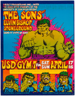 THE SONS OF CHAMPLIN 1970 UNIVERSITY OF SAN DIEGO CONCERT POSTER FEATURING THE INCREDIBLE HULK.