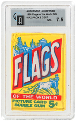 "FLAGS OF THE WORLD" TOPPS UNOPENED 5¢ GUM CARD WAX PACK GAI NM+ 7.5.