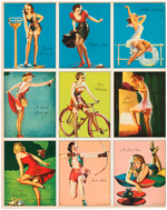 AMERICAN BEAUTIES GUM INC. UNCUT CARD SHEET FEATURING GIL ELVGREN PIN-UP ART.