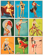 AMERICAN BEAUTIES GUM INC. UNCUT CARD SHEET FEATURING GIL ELVGREN PIN-UP ART.