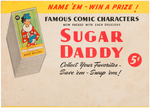 “SUGAR DADDY FAMOUS COMIC CHARACTERS” CARDS DISPLAY SIGN.