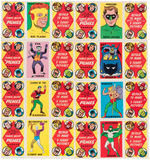 "COMIC BOOK FOLDEES" TOPPS GUM CARD NEAR SET/WAX PACK/WRAPPER FEATURING DC CHARACTERS.