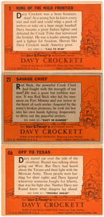 "DAVY CROCKETT" TOPPS 1ST SERIES (ORANGE BACK) GUM CARD SET.