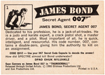 "JAMES BOND THUNDERBALL" PHILADELPHIA CHEWING GUM CARD SET & WRAPPER.