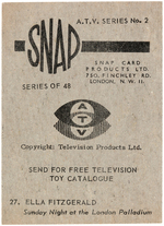 "ATV" (ASSOCIATED TELEVISION) STARS SNAP CARD SERIES 2 SET.