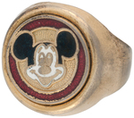 MICKEY MOUSE SCARCE 1950s CLUB ENAMEL/BRASS RING AND RARE 1950s STERLING RING.