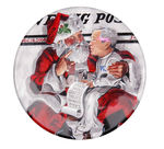 BRIAN CAMPBELL DESIGN OF BUSH ON SANTA'S LAP IN NORMAN ROCKWELL STYLE.