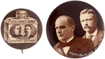 PAIR OF McKINLEY/ROOSEVELT JUGATE BUTTONS INCLUDING "REPUBLICAN CLUB" UNLISTED IN HAKE.