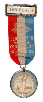 "DELEGATE" RIBBON BADGE TO "PROHIBITION NATIONAL CONVENTION 1904."