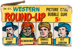 WESTERN "ROUND-UP" TOPPS GUM CARD DISPLAY BOX & UNOPENED WAX PACK.