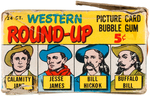 WESTERN "ROUND-UP" TOPPS GUM CARD DISPLAY BOX & UNOPENED WAX PACK.